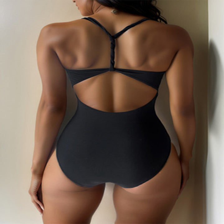 Damen eleganter V-Ausschnitt Einteiler Drune