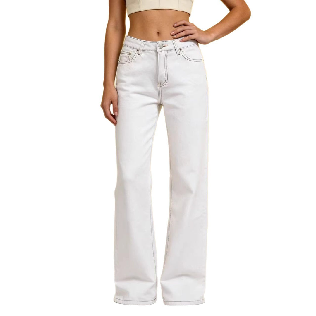 Damen Flared Jeans mit hohem Bund und eleganten Nahtdetails Drune