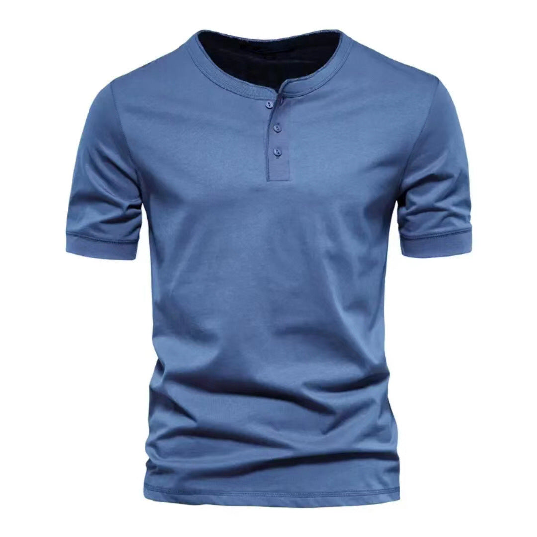 Herren kurzärmeliges Henley-Shirt mit Knopfleiste Drune