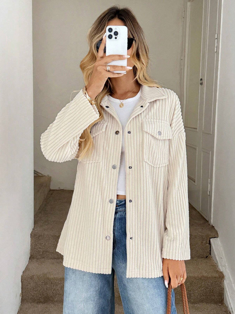 Damen Oversize Kordjacke Drune