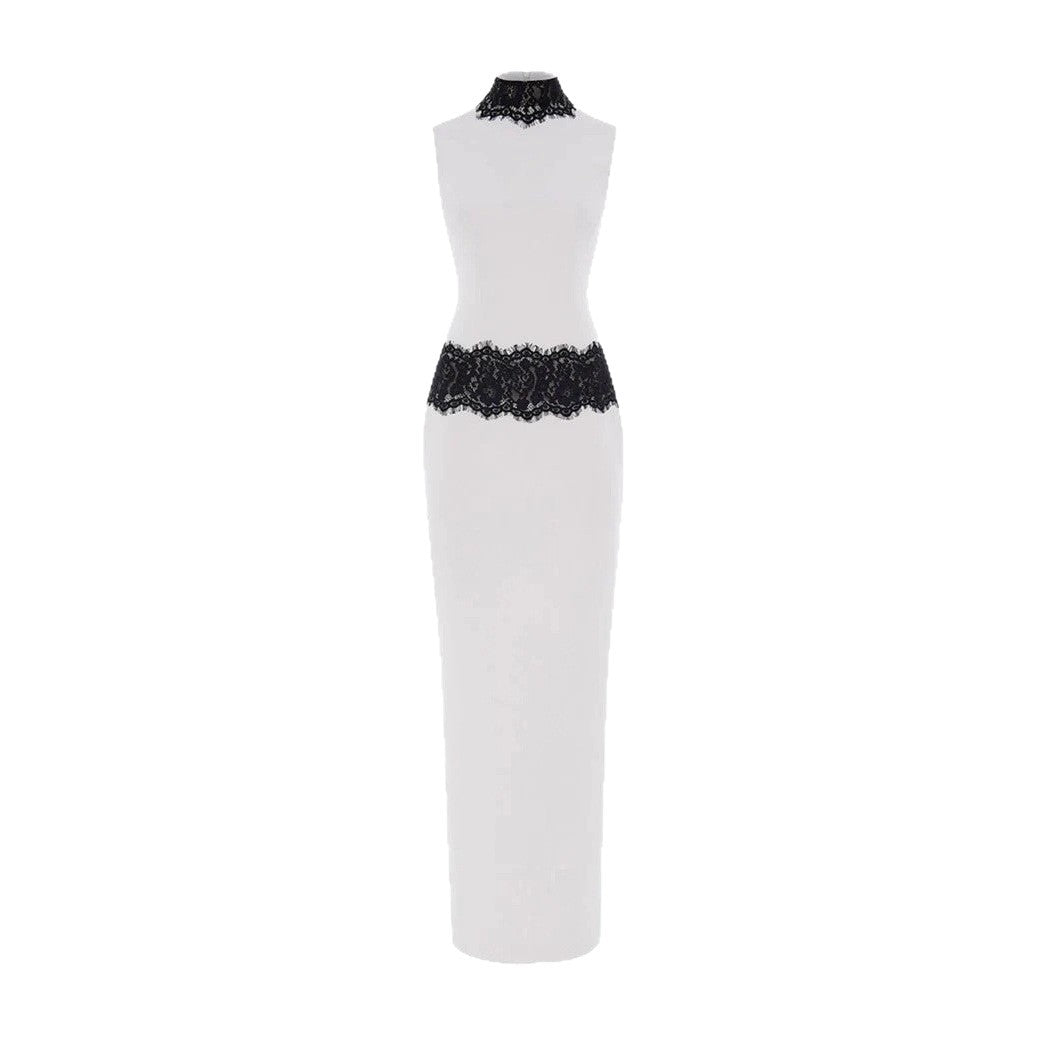 Damen Elegantes und figurbetontes Abendkleid mit Spitzenakzenten Drune