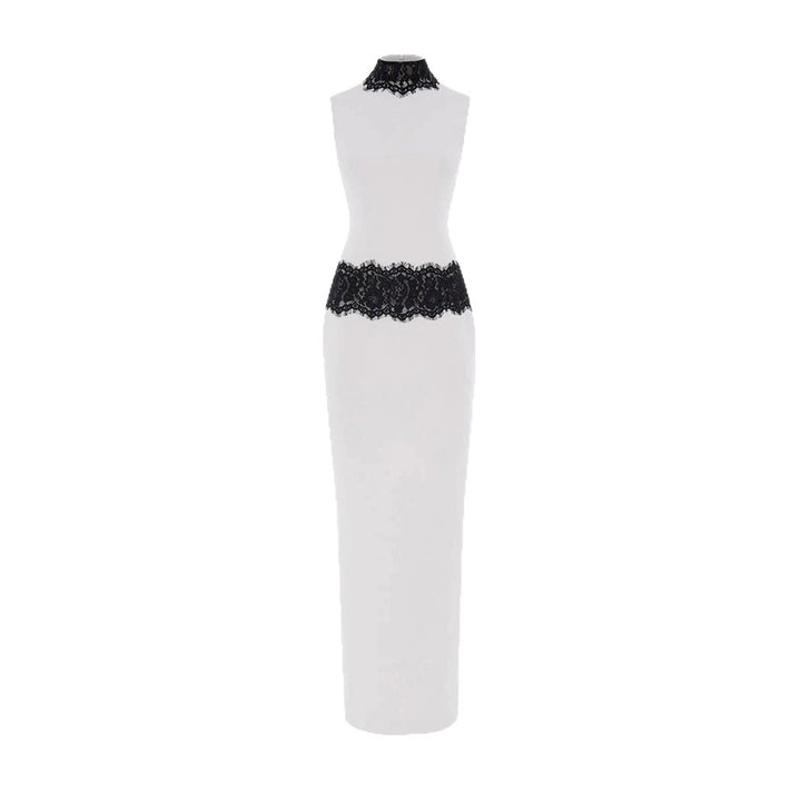 Damen Elegantes und figurbetontes Abendkleid mit Spitzenakzenten Drune