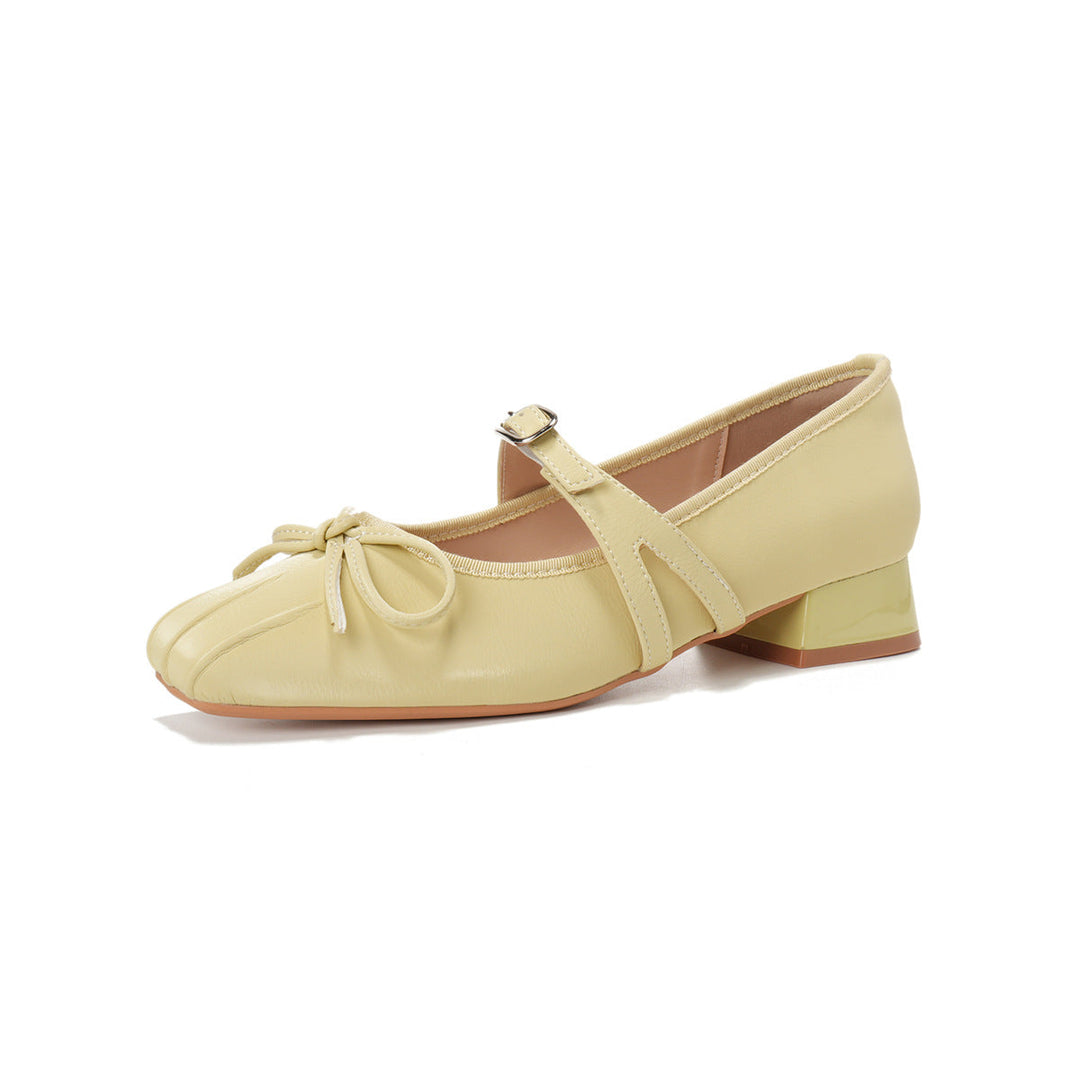 Damen Ballerinas mit dekorativem Riemchen und komfortablem Blockabsatz Drune