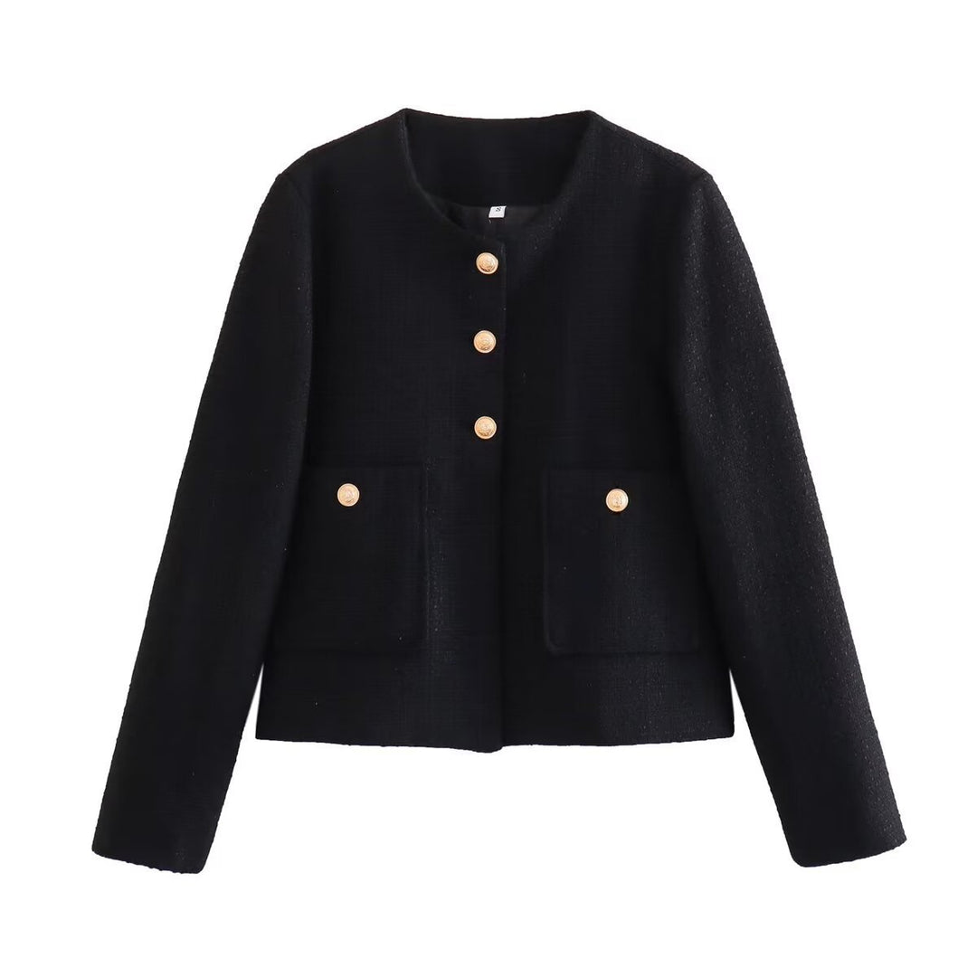 Damen Modische Tweedjacke mit strukturiertem Gewebe Drune