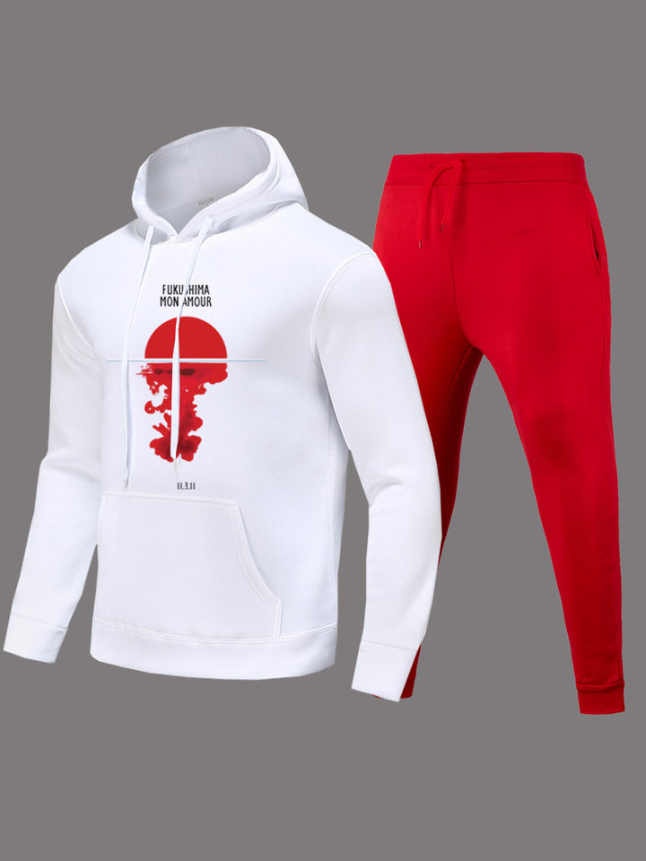 Damen Hoodie mit kreativem Druck und Jogginghose im urbanen Stil Drune