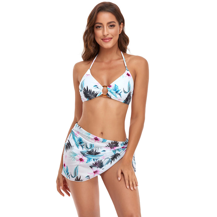 Damen Bikini-Set mit schickem Knotendetail und floralem Unterteil Drune