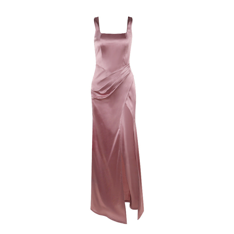 Damen Elegantes Wickelkleid mit hochgeschlossenem Design und seitlichem Schlitz Drune