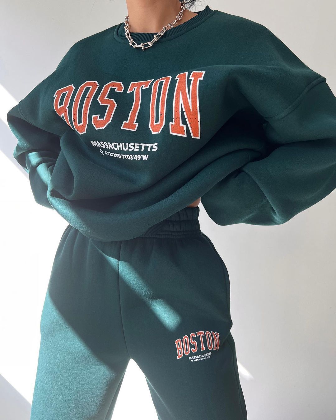 Damen lässiger Sweatshirt und Jogginghosen Set Drune