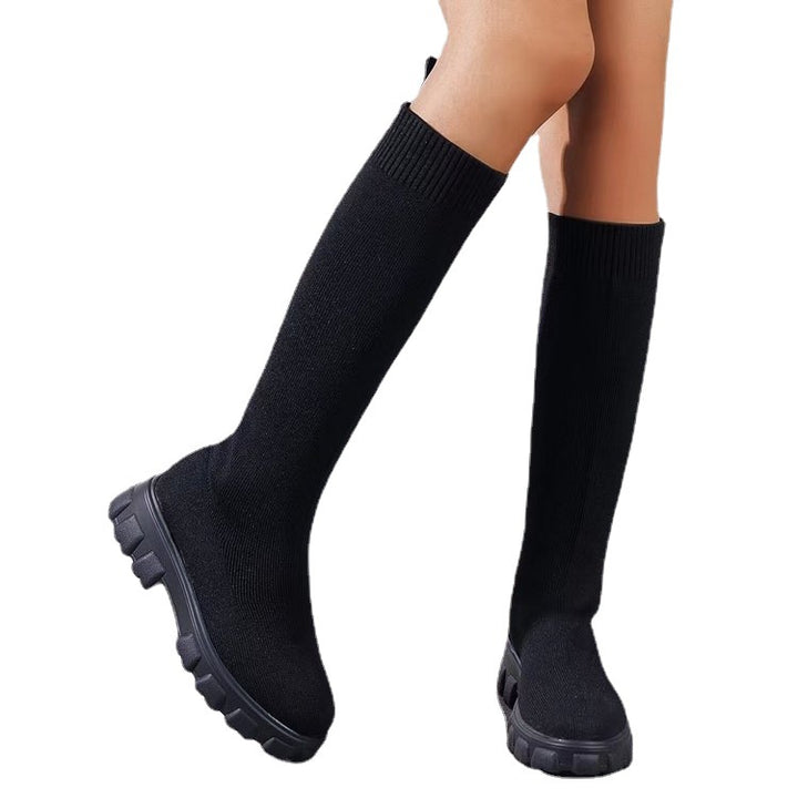Damen modische strumpfartige Stiefel mit rutschfester Sohle Drune