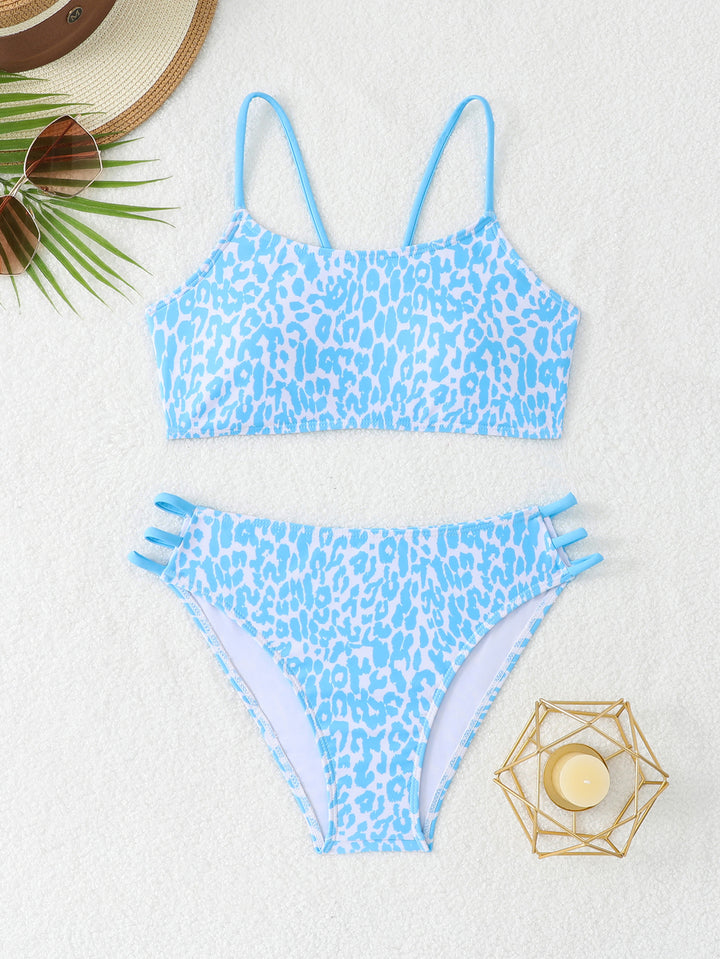 Damen Bikini-Set mit innovativen Trägerdetails und modischem Leopardenmuster Drune