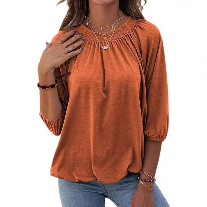 Damen lässiges Oversized-Shirt mit Rüschen und Viskose-Material Drune