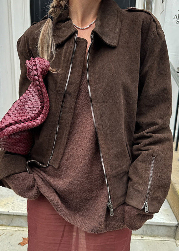 Drune | Touch Cropped Wildlederjacke