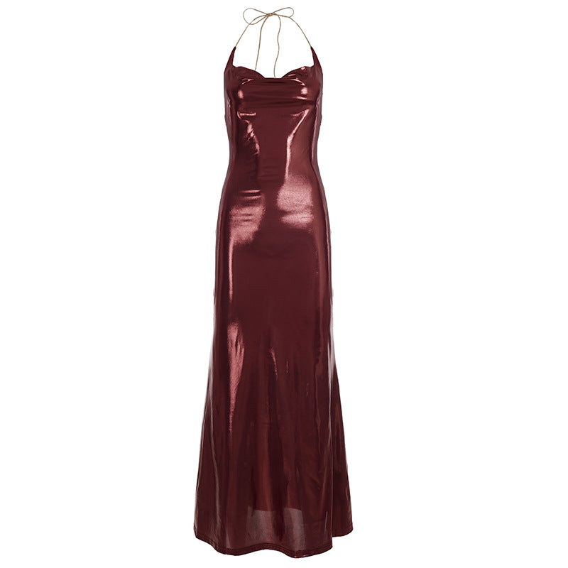 Damen Abendkleid mit schimmerndem Satin und elegantem Schlitz Drune