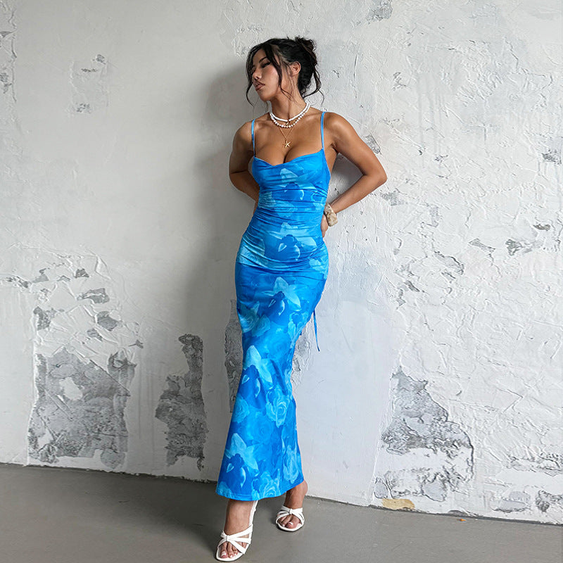 Damen Figuroptimiertes Maxikleid mit floralem Design Drune