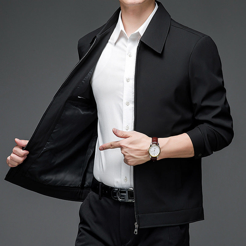 Herren modische Übergangsjacke mit praktischen Taschen und elegantem Stehkragen Drune
