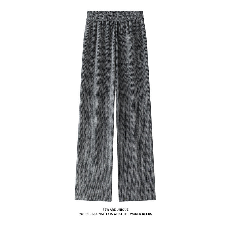 Damen weite Haremshose mit elastischem Bund und trendy Zickzackmuster Drune