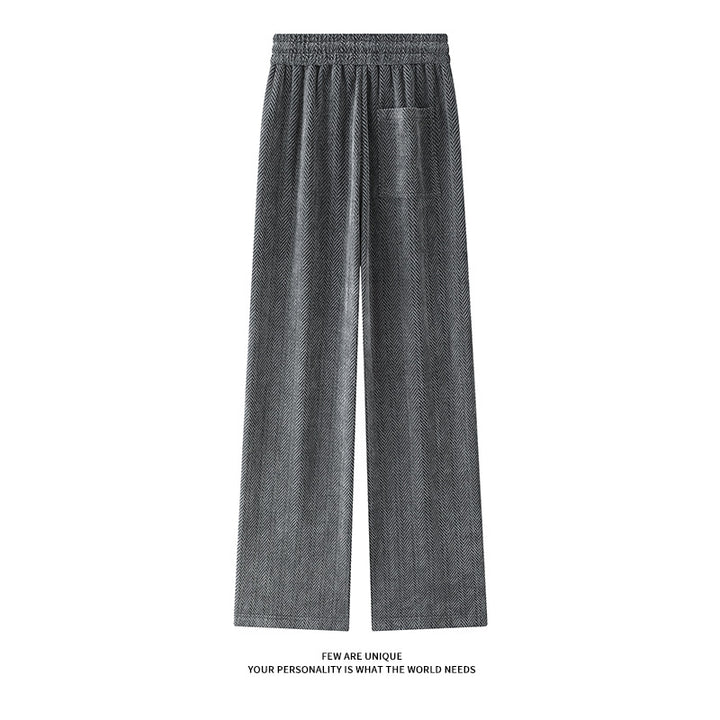 Damen weite Haremshose mit elastischem Bund und trendy Zickzackmuster Drune