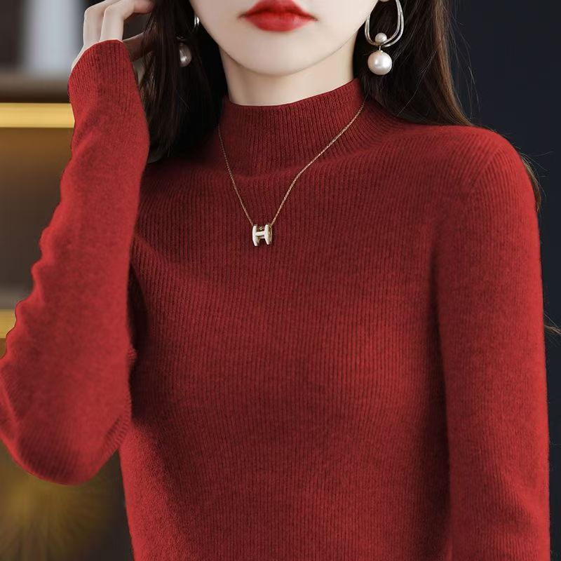 Damen eleganter Rollkragenpullover aus feinem Strick Drune