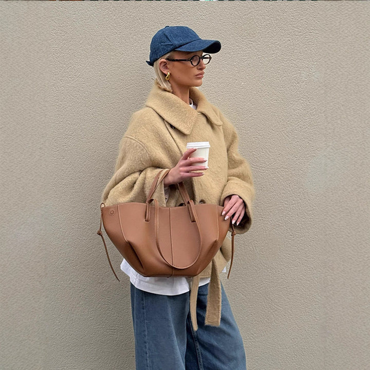 Damen warme und stylische Oversized-Wolljacke Drune