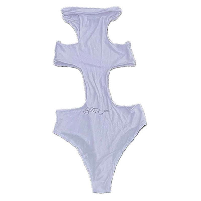 Damen Einteiler mit Kapuze und seitlichem Cut-Out Drune