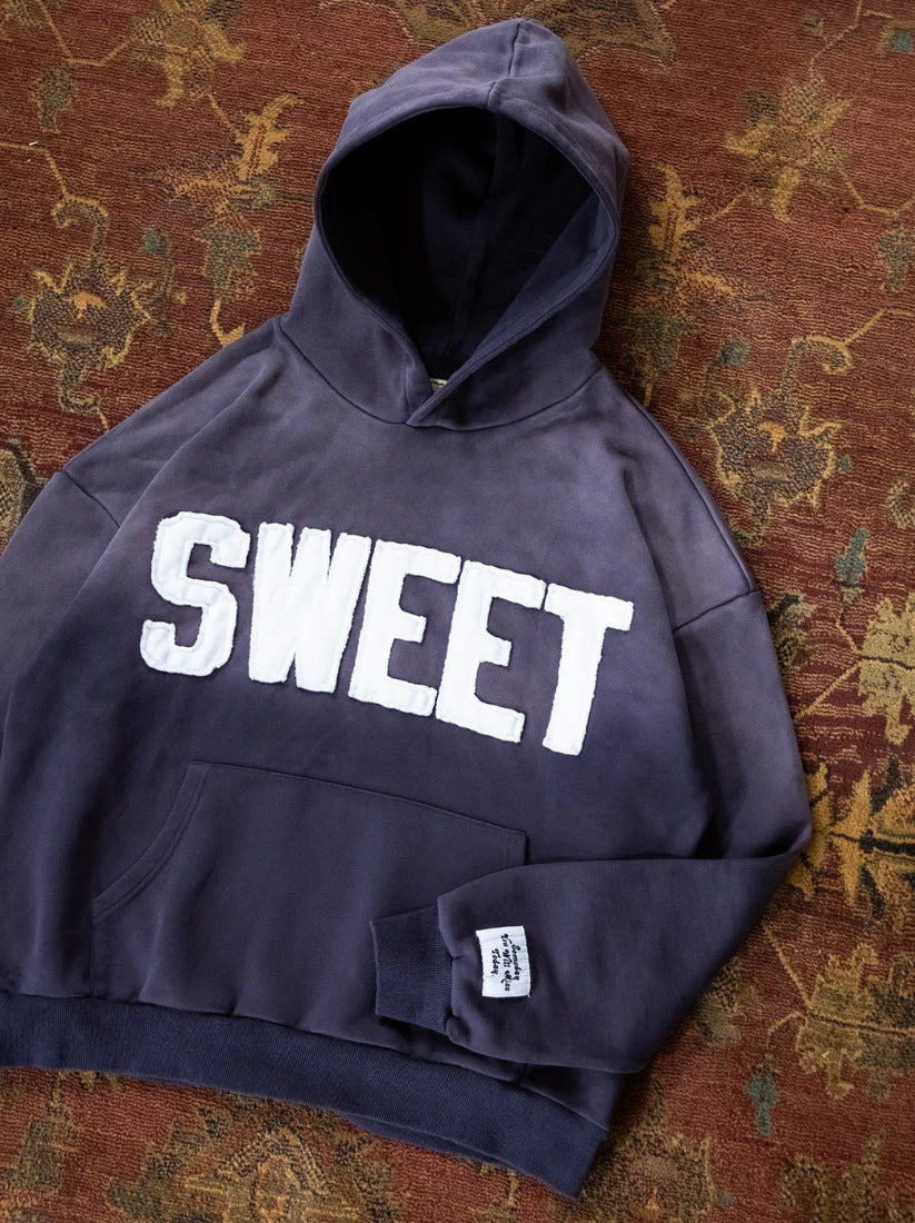 Damen Kapuzenpullover mit kreativem Schriftzug und weichem Innenfutter Drune