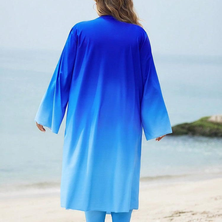 Damen Badeanzug mit langen Ärmeln und elegantem Farbverlauf Drune
