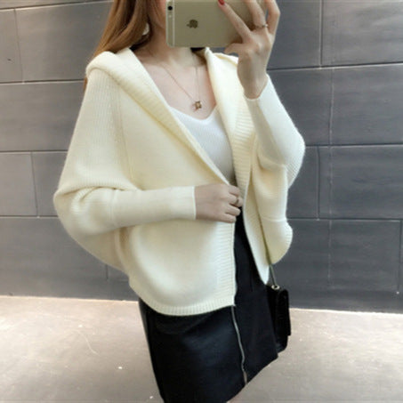 Damen Hübscher Strickcardigan mit Kapuze Drune
