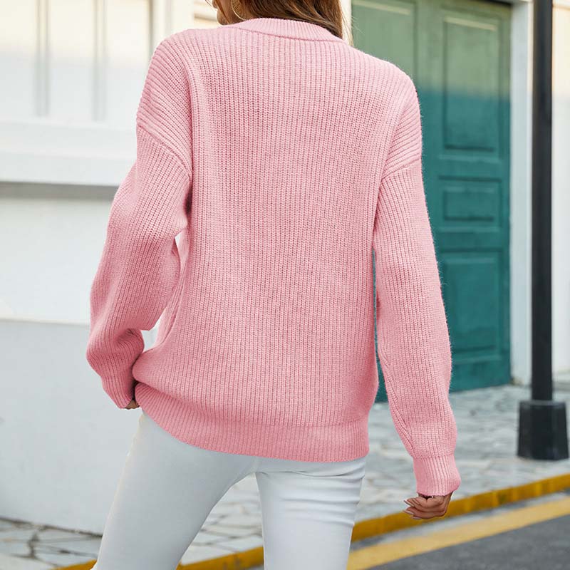 Drune | Klassischer Pullover Aus Einfarbigem Strickstoff