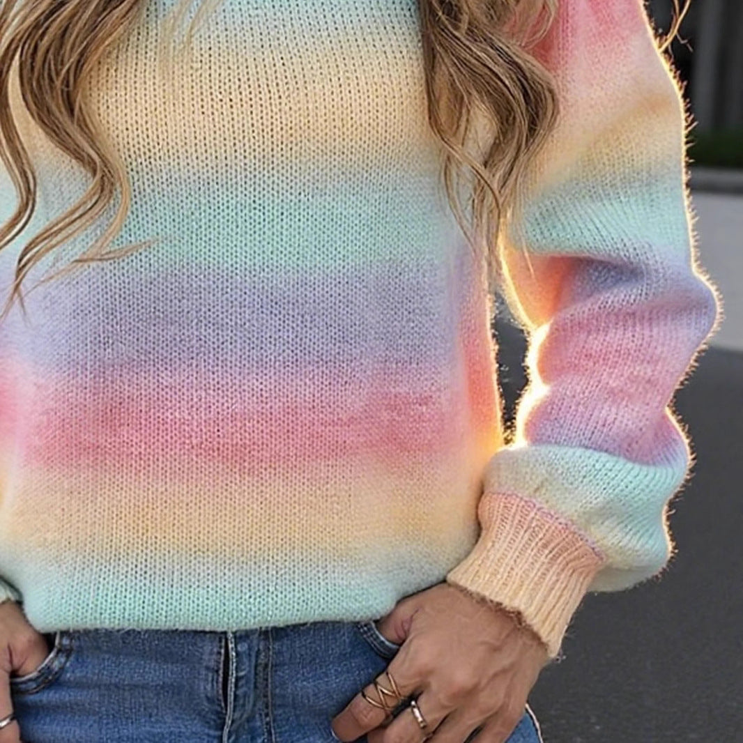 Damen modischer Pullover mit sanften Farbverlauf und relaxed Fit Drune