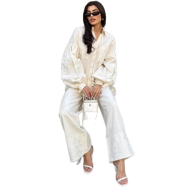 Damen lässige Loungewear-Kombination mit geblümtem Design Drune