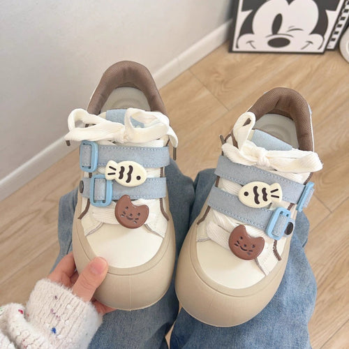 Damen modische Freizeit-Sneaker mit bunten Tierapplikationen Drune