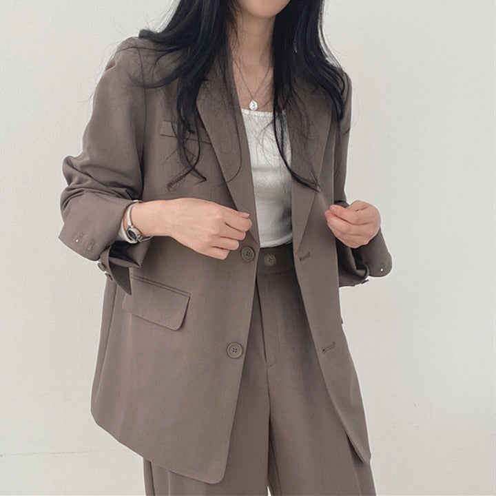 Damen elegantes Blazer-Set mit weitem Schnitt Drune