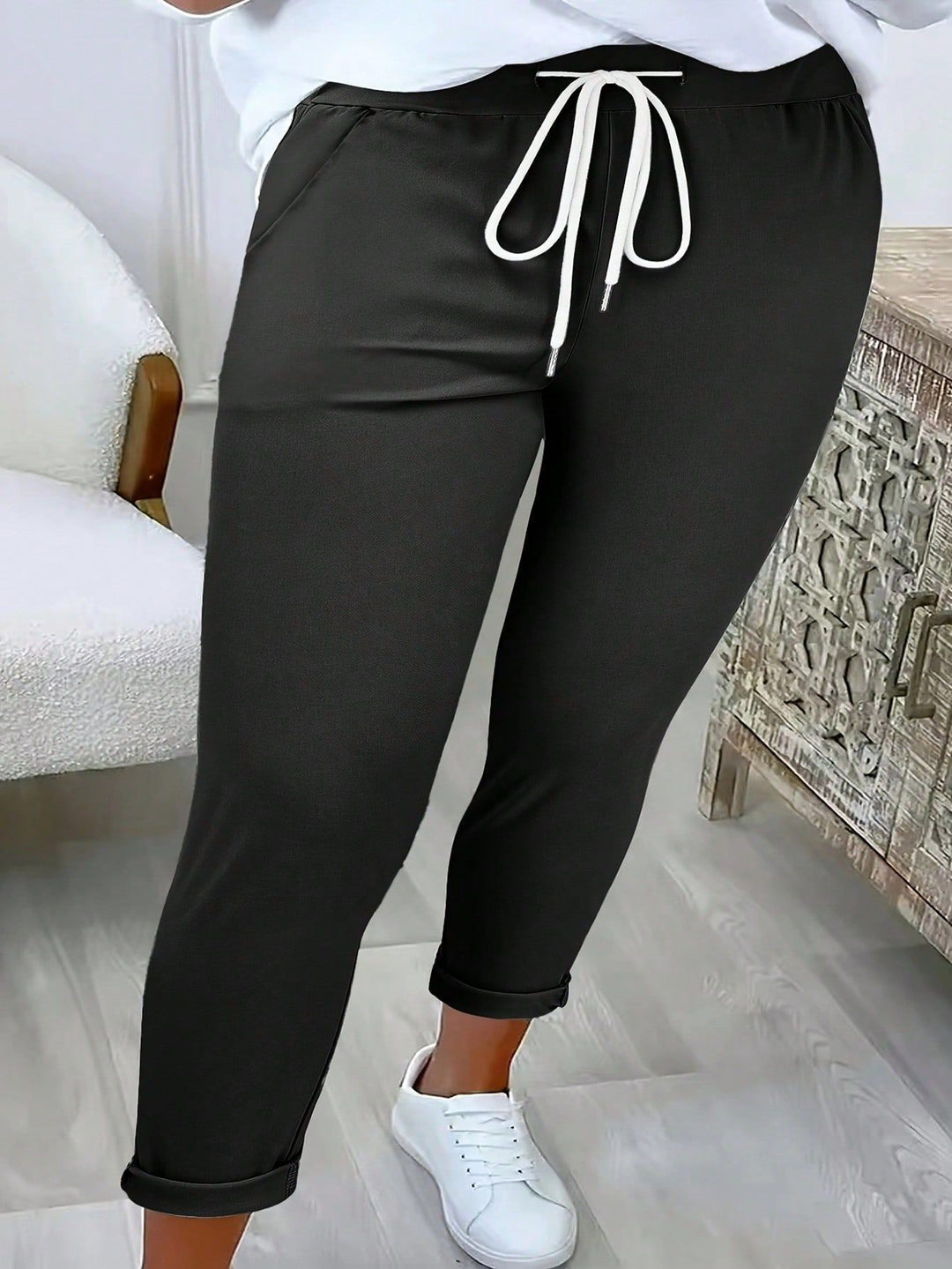 Damen Bequeme Freizeithose mit verstellbarem Kordelzug und lässigem Schnitt Drune