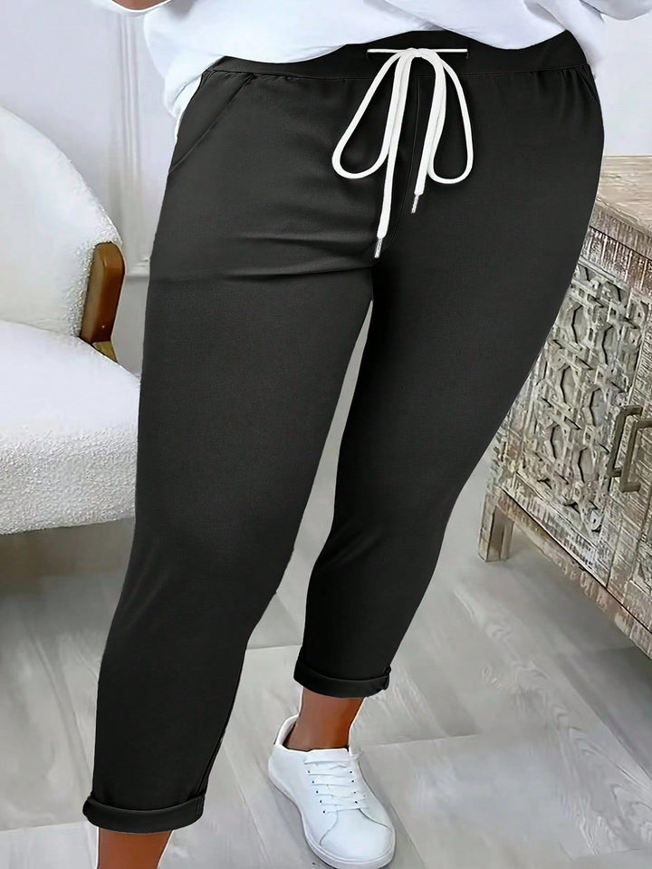 Damen Bequeme Freizeithose mit verstellbarem Kordelzug und lässigem Schnitt Drune