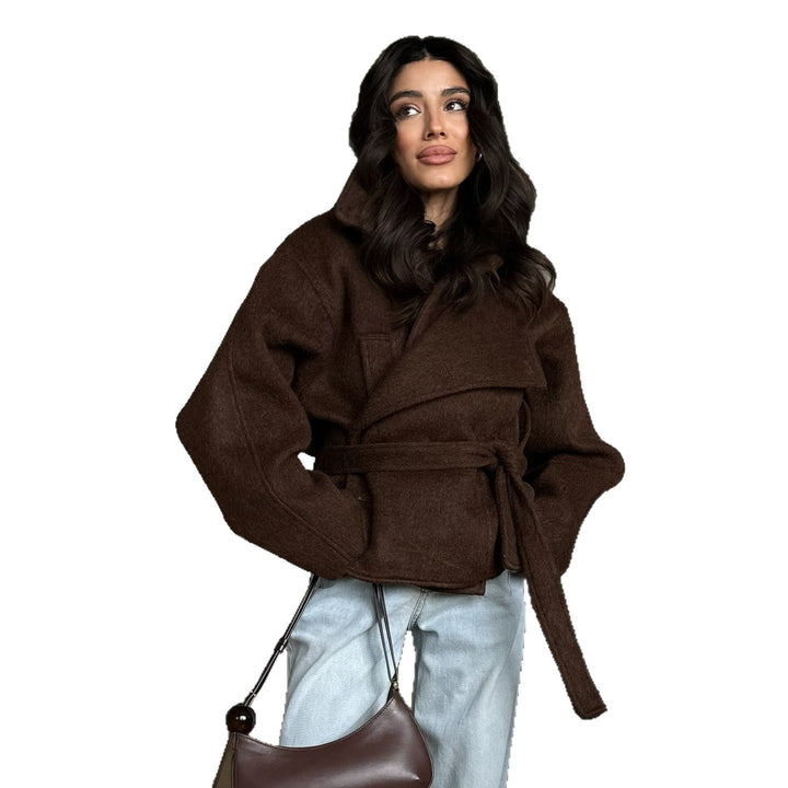 Damen Modische und warme Wickeljacke Drune
