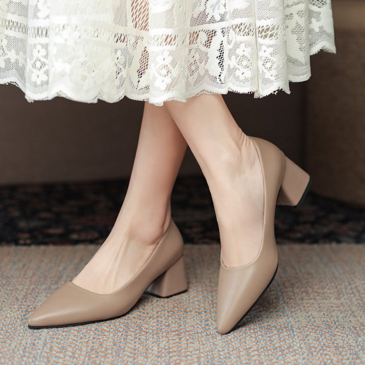 Damen elegante Pumps mit blockiertem Absatz Drune