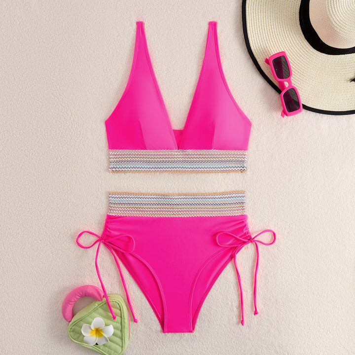 Damen Hochtailliertes Bikini-Set mit trendigen Schnürdetails Drune