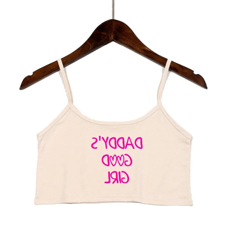 Damen modisches Crop-Top mit verzierten Trägern Drune