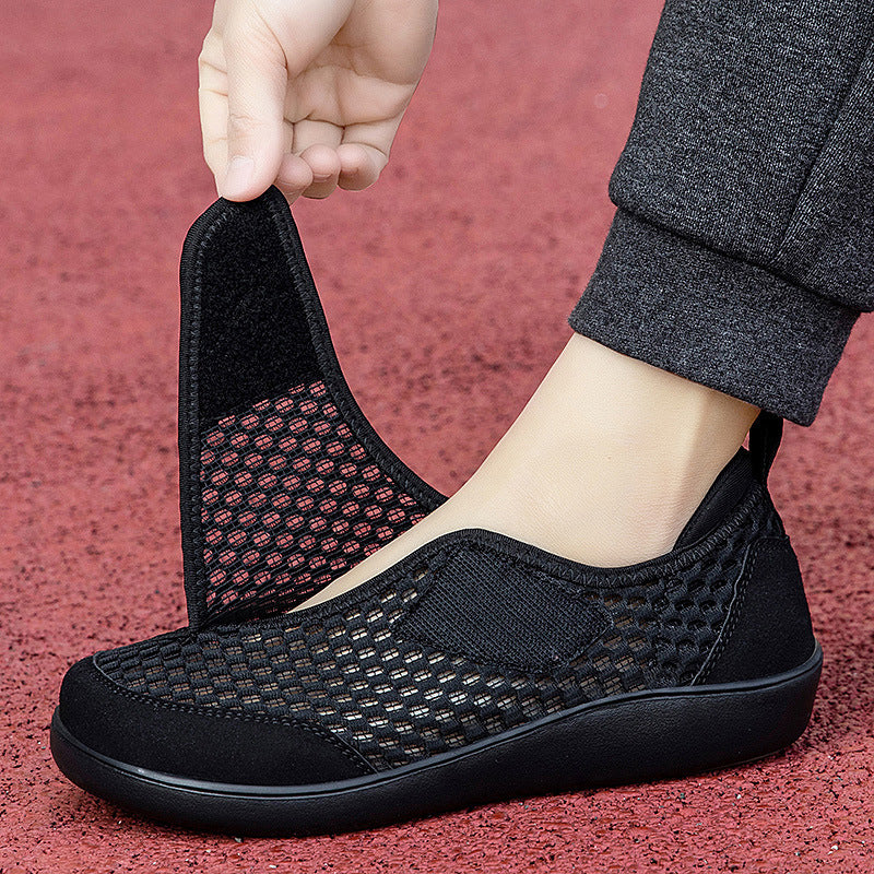 Unisex nan atmungsaktiver Netz-Slipper mit verstellbarem Klettverschluss und viskoelastischem Fußbett Drune
