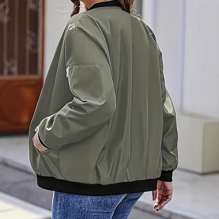 Damen lässige Bomberjacke mit praktischen Taschen und lässigem Schnitt Drune
