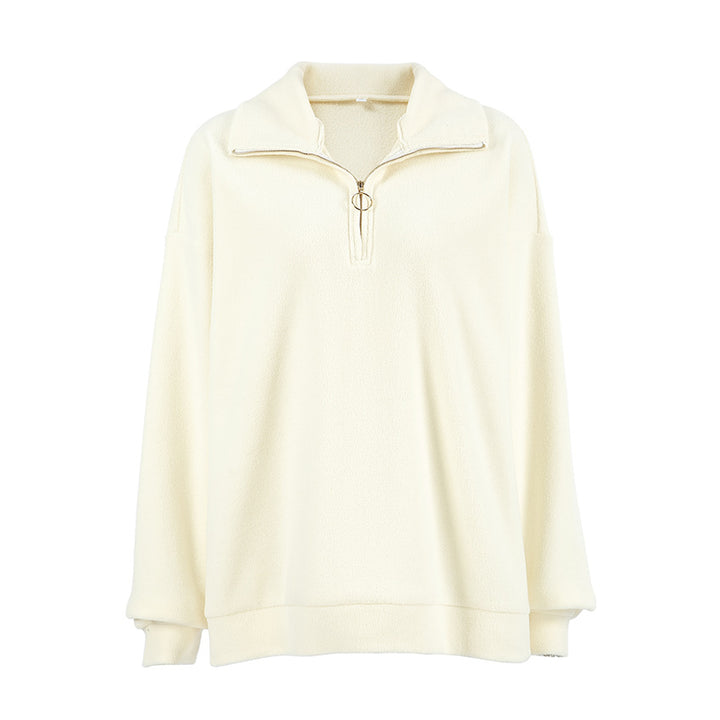 Damen Wärmender Fleece-Pullover mit hohem Kragen undziehbarem Reißverschluss Drune