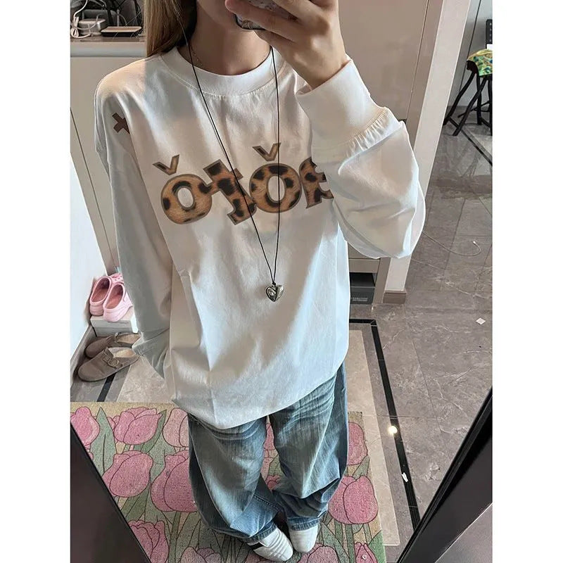 Damen Langarmshirt mit kreativem Grafikdesign Drune