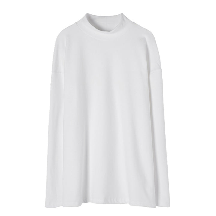 Damen elegantes Longsleeve-Oberteil mit hohem Kragen Drune