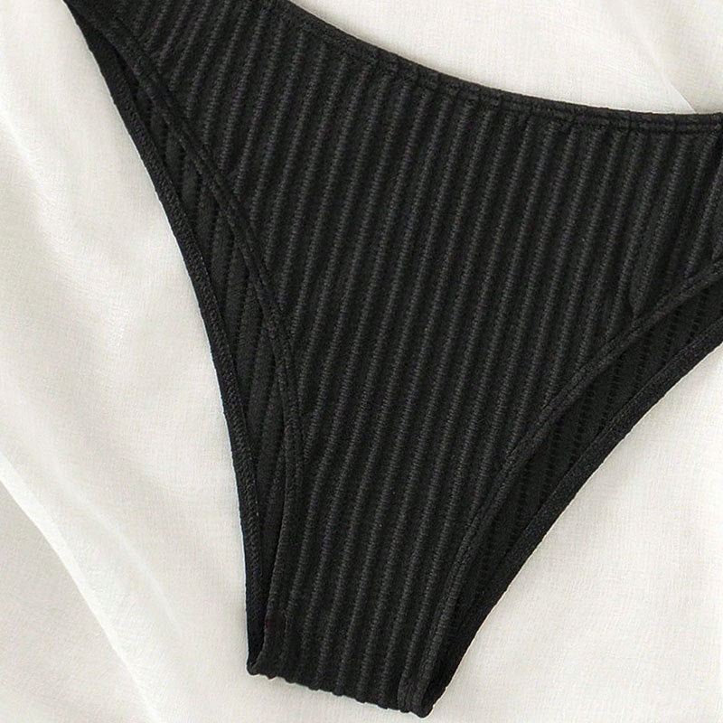 Damen Hochtailliertes Bikini-Set mit gedämpfter Rippstruktur Drune