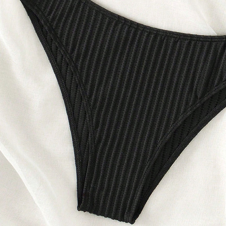 Damen Hochtailliertes Bikini-Set mit gedämpfter Rippstruktur Drune