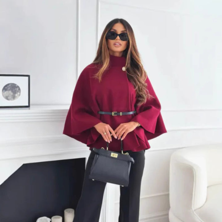 Damen Elegante Umhängeweste mit Taillengürtel Drune
