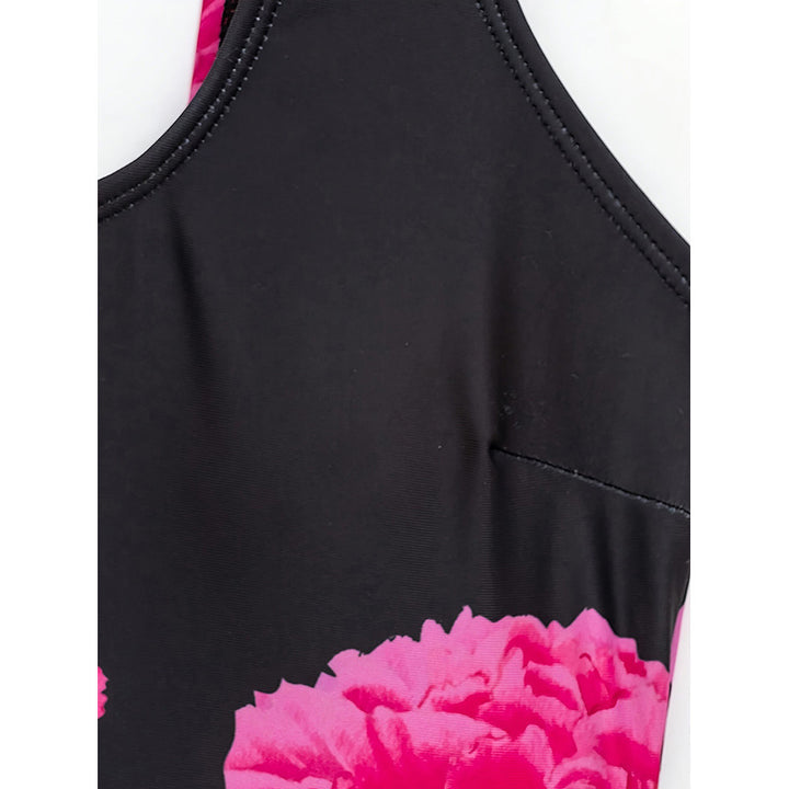Damen Einteiler Badeanzug mit floralem Überrock und elegantem Design Drune