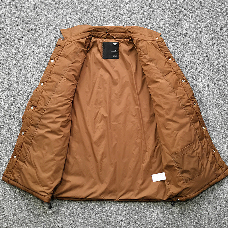 Herren gesteppte Overshirt-Jacke mit praktischen Klappentaschen und robustem Kragen Drune