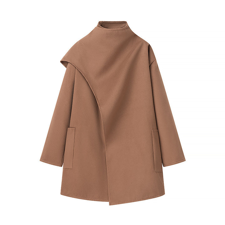 Damen Modische Überjacke mit asymmetrischem Schnitt und praktischen Taschen Drune