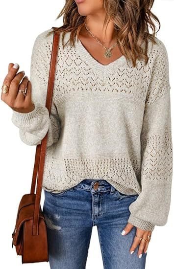 Damen luftiger Strickpullover Drune